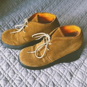 Vintage 90s retro fashion bug suede leather platforms 7.5
